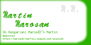 martin marosan business card